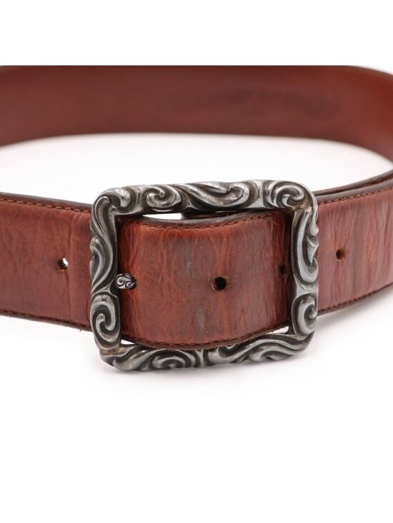 Chrome Hearts Blt Scrlrec Rectangle Scroll Belt Brown main image 4